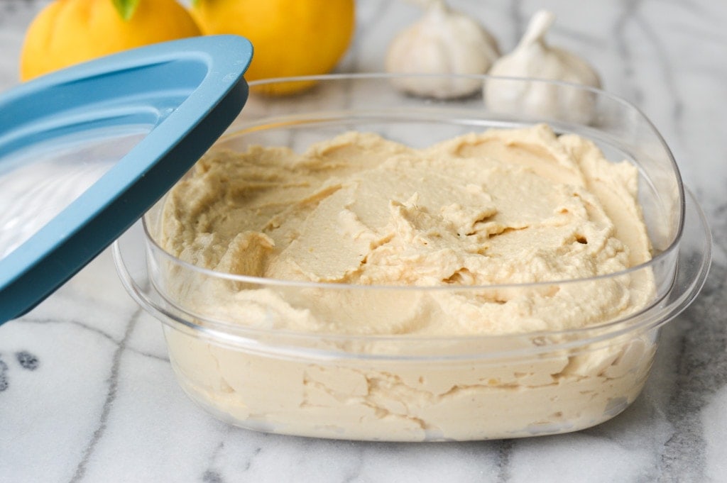 california style hummus with garlic and meyer lemon juice