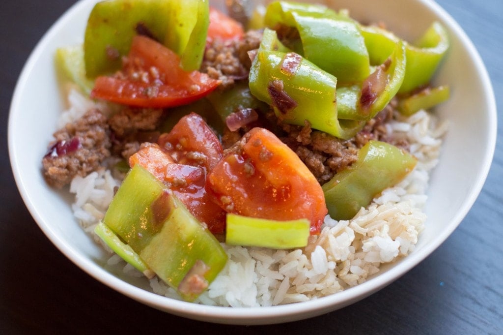 sweet and sour ground beef stir-fry