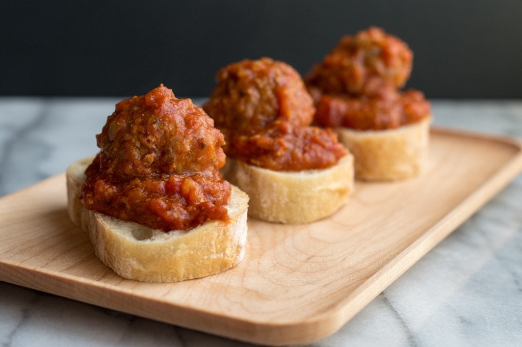 slow cooker meatballs pintxo