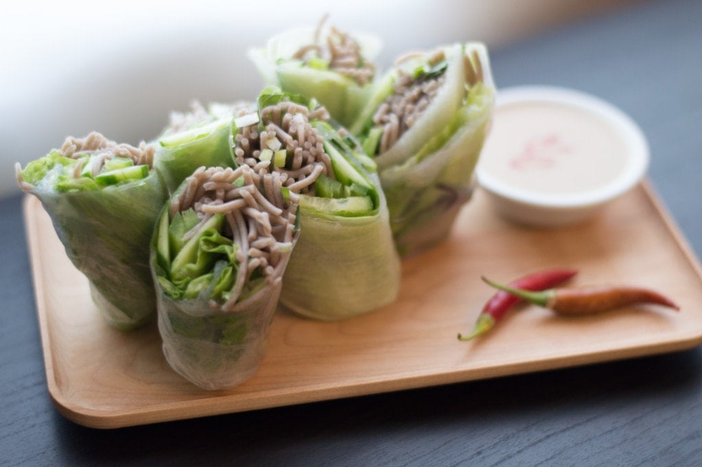 Soba Spring Rolls with Sesame Lime Sauce